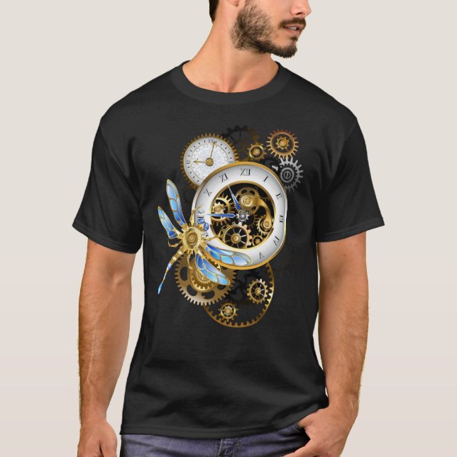 Steampunk-Dialoge mit Drachenfliege T-Shirt (Vorderseite)