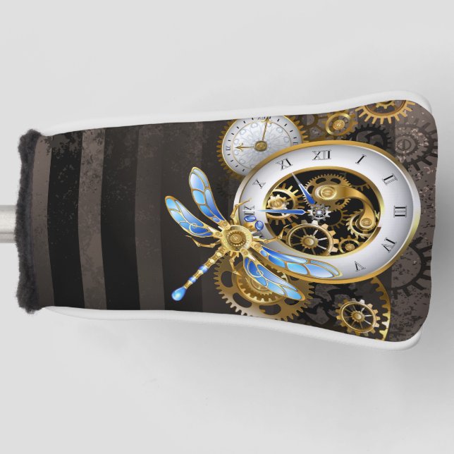 Steampunk-Dials mit Dragonfly Golf Headcover (Vorderseite)