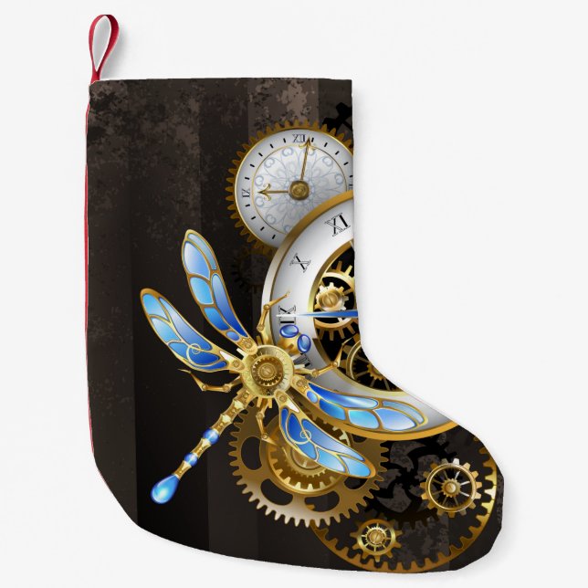 Steampunk-Dials mit Dragonfly Kleiner Weihnachtsstrumpf (Vorderseite)