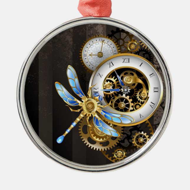 Steampunk-Dials mit Dragonfly Ornament Aus Metall (Vorne)