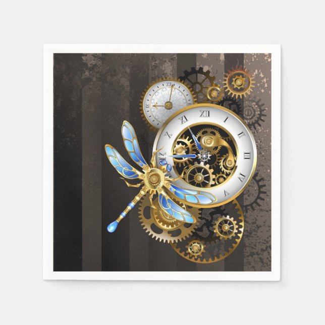 Steampunk-Dials mit Dragonfly Serviette (Vorderseite)