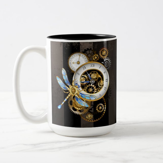 Steampunk-Dials mit Dragonfly Zweifarbige Tasse (Links)