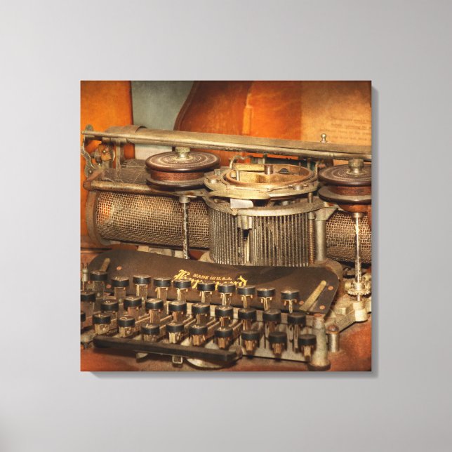 Steampunk - Die Geschichte des Schreibens Leinwanddruck (Vorderseite)
