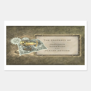 Steampunk Dirigible Air Tour Buchzeichen Stickers