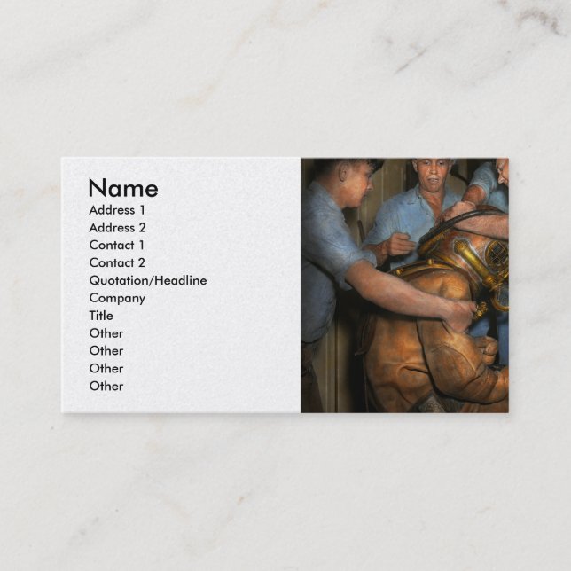 Steampunk - Diver - Eine Last von meinen Schultern Visitenkarte (Vorderseite)