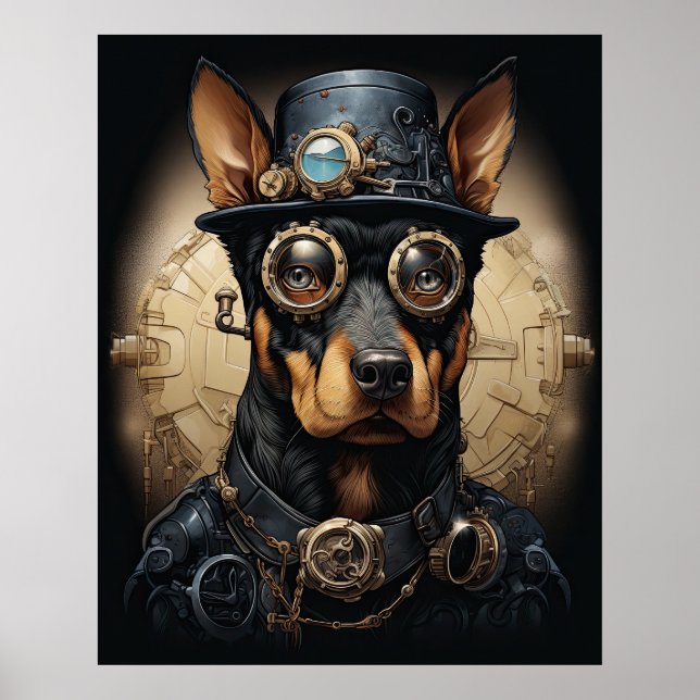 STEAMPUNK DOBERMAN POSTER (Vorne)