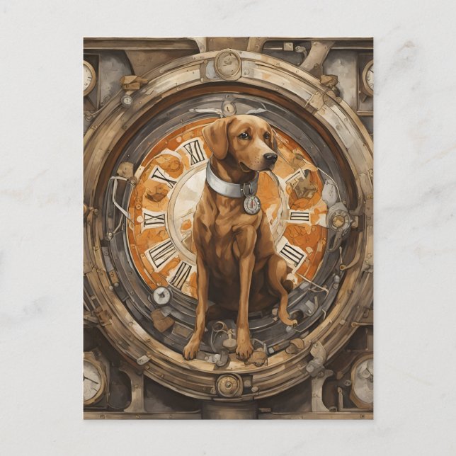 Steampunk Dog Postkarte (Vorderseite)