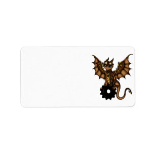 Steampunk Drache Adressaufkleber