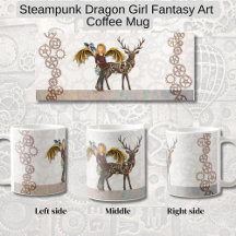 Steampunk-Drache Mädchen Fantasy-Kunst