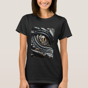 Steampunk-Drachenauge Nahaufnahme AI-Kunst T-Shirt