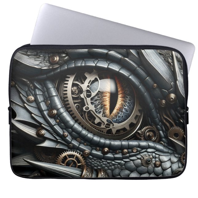Steampunk Dragon Eye Schließen Ai Art Laptopschutzhülle (Vorderseite)