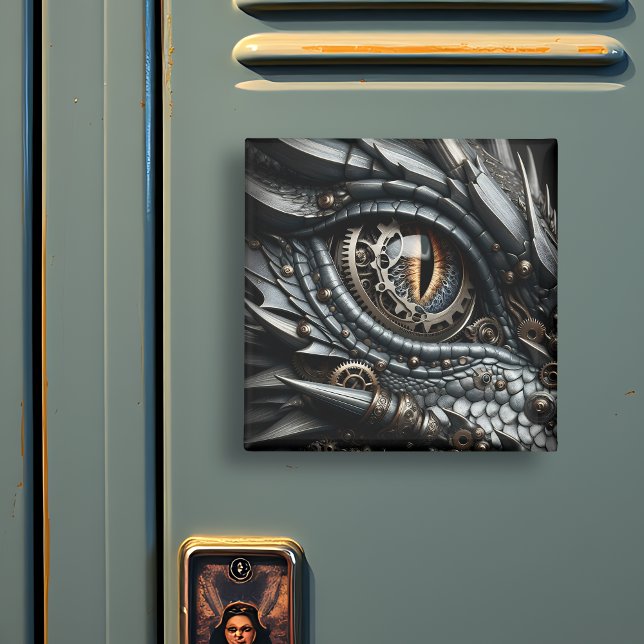 Steampunk Dragon Eye Schließen Ai Art Magnet (Von Creator hochgeladen)