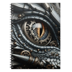 Steampunk Dragon Eye Schließen Ai Art Notizblock