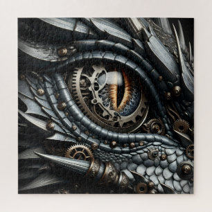 Steampunk Dragon Eye Schließen Ai Art Puzzle