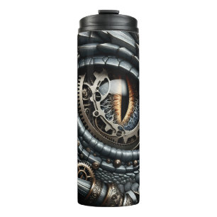 Steampunk Dragon Eye Schließen Ai Art Thermosbecher