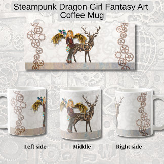 Steampunk Dragon Girl Fantasy Art Kaffeetasse
