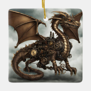 Steampunk Dragon Keramikornament