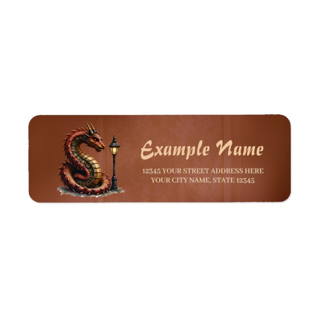 Steampunk Dragon neben einer Vintagen Straßenlater (Vorne)