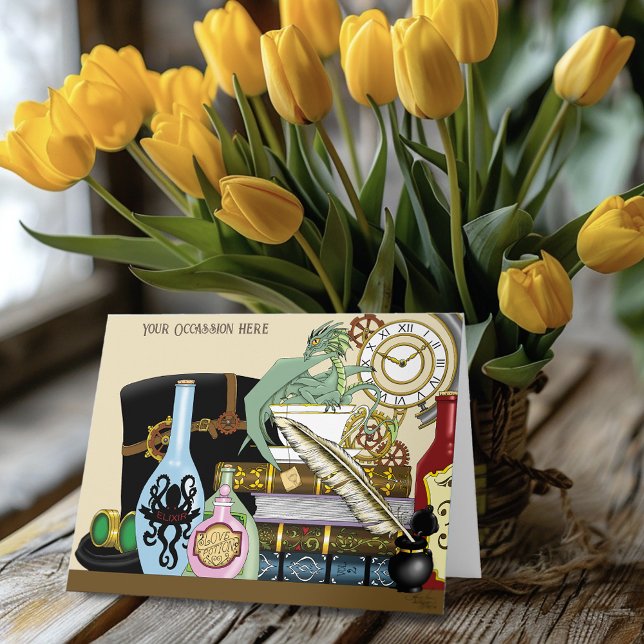 Steampunk Dragon Pooks Books Karte (Von Creator hochgeladen)