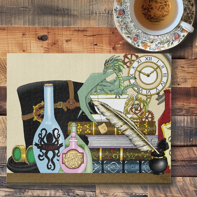 Steampunk Dragon Pooks Books Puzzle (Von Creator hochgeladen)