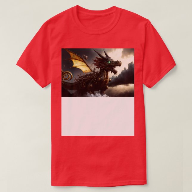 Steampunk Dragon reitet den Sturm T-Shirt (Design vorne)
