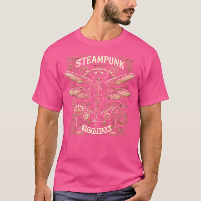 Steampunk Dragonfly Viktorianisch Art Mechanischer T-Shirt (Vorderseite)