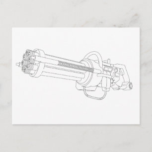 Steampunk-Drehgeschütz Postkarte