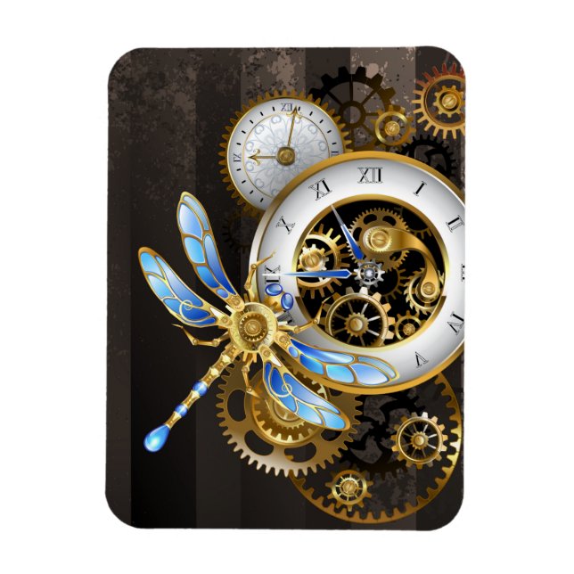 Steampunk-Drehknöpfe mit Libelle Magnet (Vertikal)