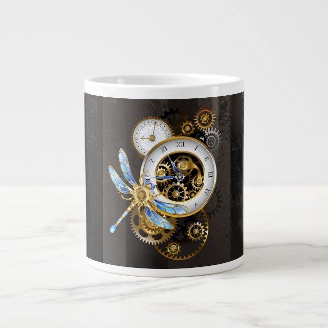 Steampunk-Drehschalter mit Libelle Jumbo-Tasse (Vorderseite)
