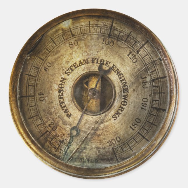 Steampunk - Druckanzeige Runder Aufkleber (Vorderseite)