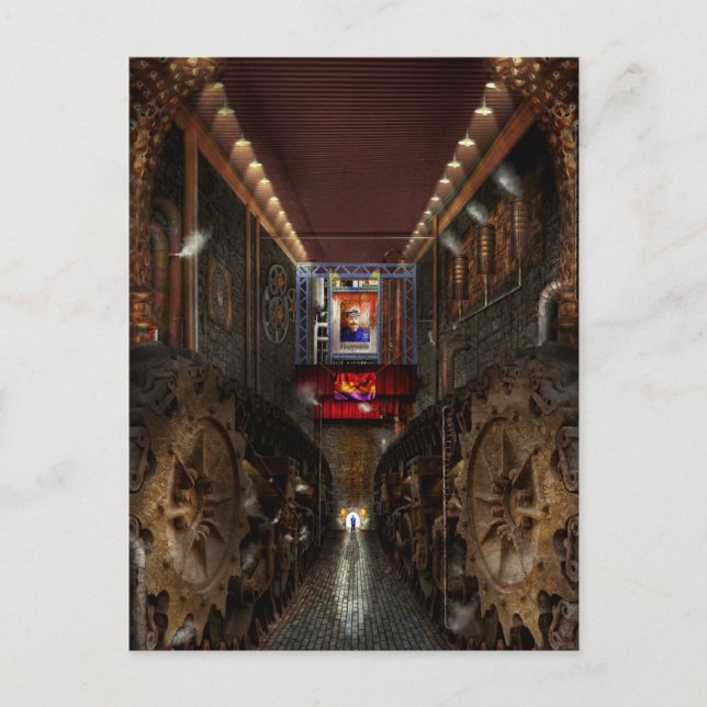 Steampunk - Dystopische Gesellschaft Postkarte (Vorderseite)