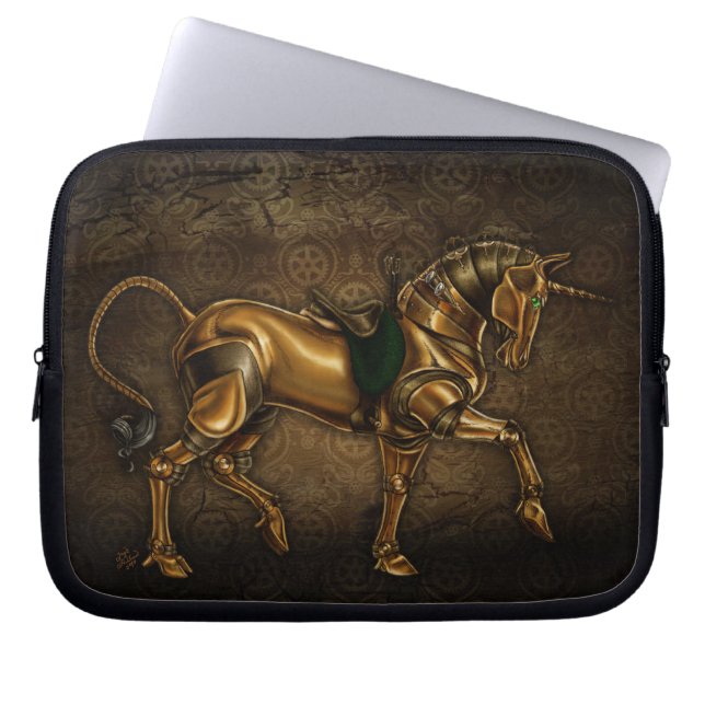 Steampunk Einhorn Laptopschutzhülle (Vorderseite)