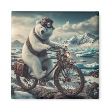 Steampunk-Eisführer fährt Fahrrad-Magnet