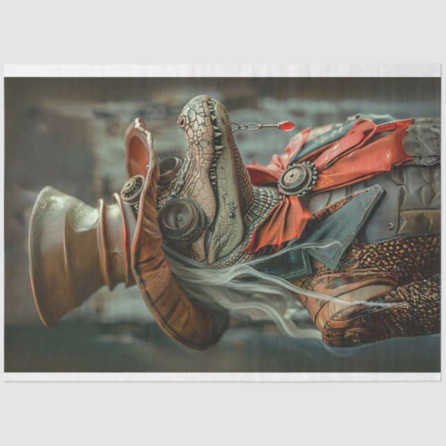 Steampunk Elegant Lady Decoupage Seidenpapier (Vorderseite)