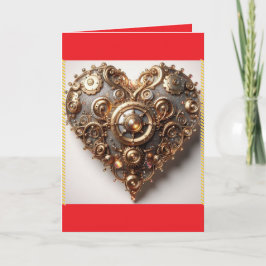 Steampunk Elegant Uhrwerk Gear Heart Feiertagskarte