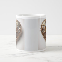 Steampunk Elegant Uhrwerk Gear Heart Jumbo-Tasse