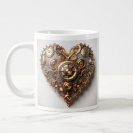 Steampunk Elegant Uhrwerk Gear Heart Jumbo-Tasse