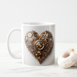 Steampunk Elegant Uhrwerk Gear Heart Kaffeetasse