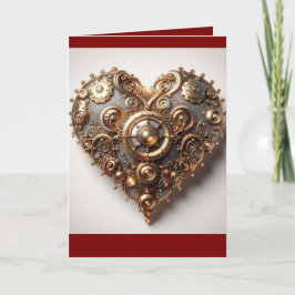 Steampunk Elegant Uhrwerk Gear Heart Karte