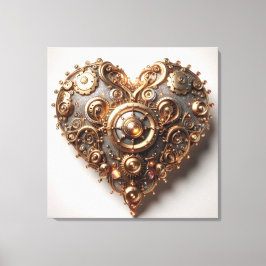 Steampunk Elegant Uhrwerk Gear Heart Leinwanddruck