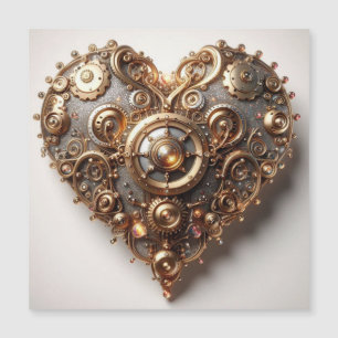 Steampunk Elegant Uhrwerk Gear Heart Magnetkarte