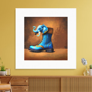 Steampunk Elephant Boot Canvas drucken Leinwanddruck