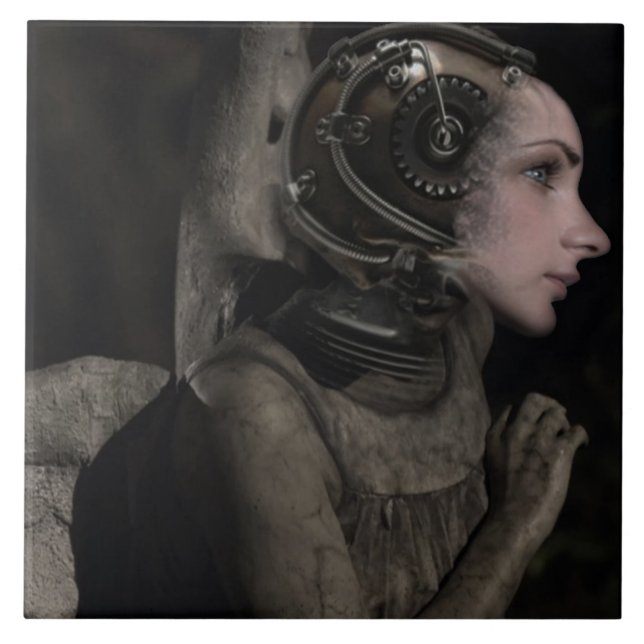 Steampunk Engel Fliese (Vorderseite)