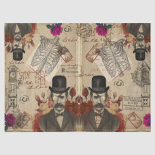 Steampunk English Gentlemen and Uhren Seidenpapier