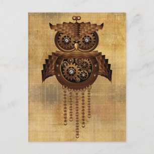 Steampunk-Eule im Vintage-Stil Postkarten