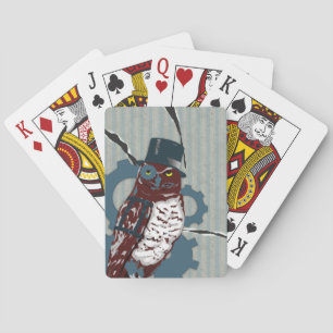 Steampunk Eule u. zerstörte Matratzen-Spielkarten Spielkarten