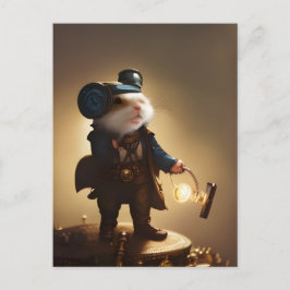 Steampunk Explorer Hamster Postkarte