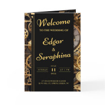 Steampunk Extravaganza Vintage Wedding Program