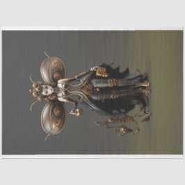 Steampunk Fairy Gold und Black Decoupage Seidenpapier