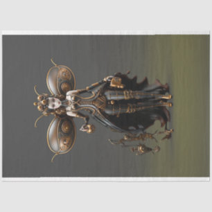 Steampunk Fairy Gold und Black Decoupage Seidenpapier